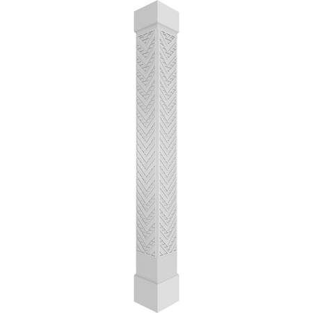 Ekena Millwork Craftsman Classic Square Non-Tapered Gilcrest Fretwork Column w/ Standard Capital & Standard Base CC1210ENGCTCSCS